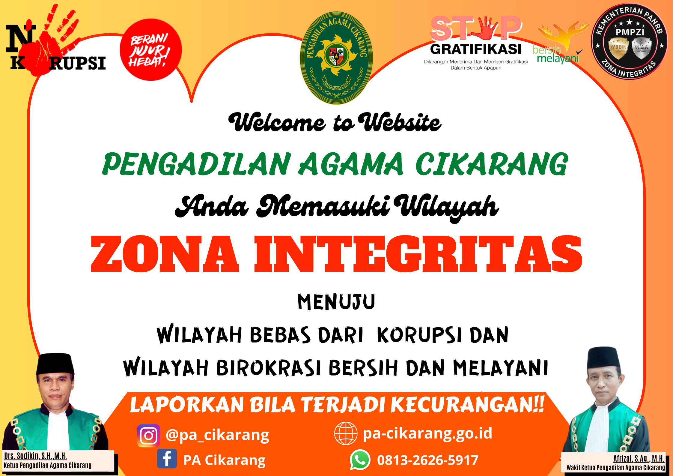 Selamat Datang di Zona Integritas PA CIkarang